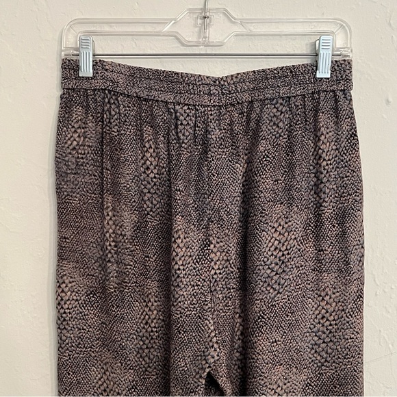 Otte Silk pants snake print pleated pockets high rise sz 6 - Picture 6 of 9